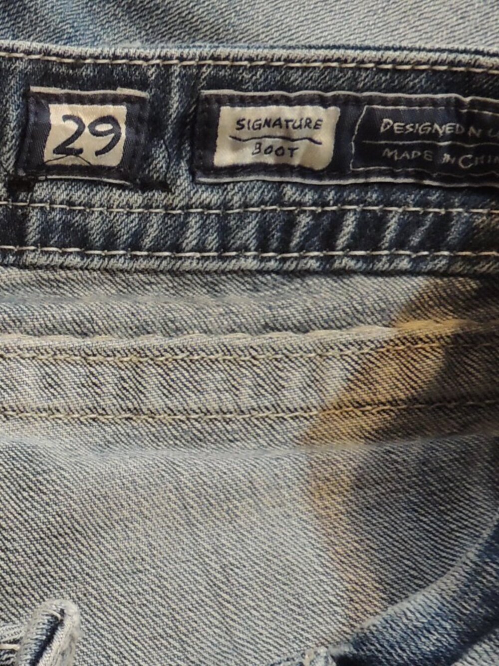 Miss Me Jeans Signature Bootcut Woman 29 Blue White Pocket Distressed Denim Jean - Picture 10 of 10
